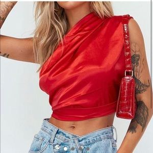 Princess Polly Silk Scarf color Red